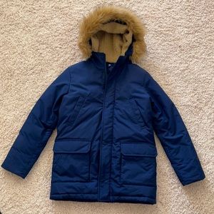 Boys-Uniqlo Warm Padded Coat, Size 13, Navy Blue